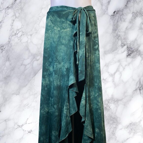 Purusha People Sol Lily Wave Maxi Skirt in Green - Picture 7 of 12